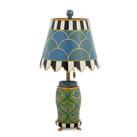 New MACKENZIE CHILDS MADRAS Table Lamp Sold Out HTF Rare No Box Courtly Stripes - Picture 1 of 16